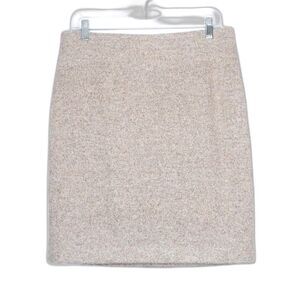 Ann Taylor Womens Mini Skirt Size 10 Gray Pink Metallic Sparkle Wool Career